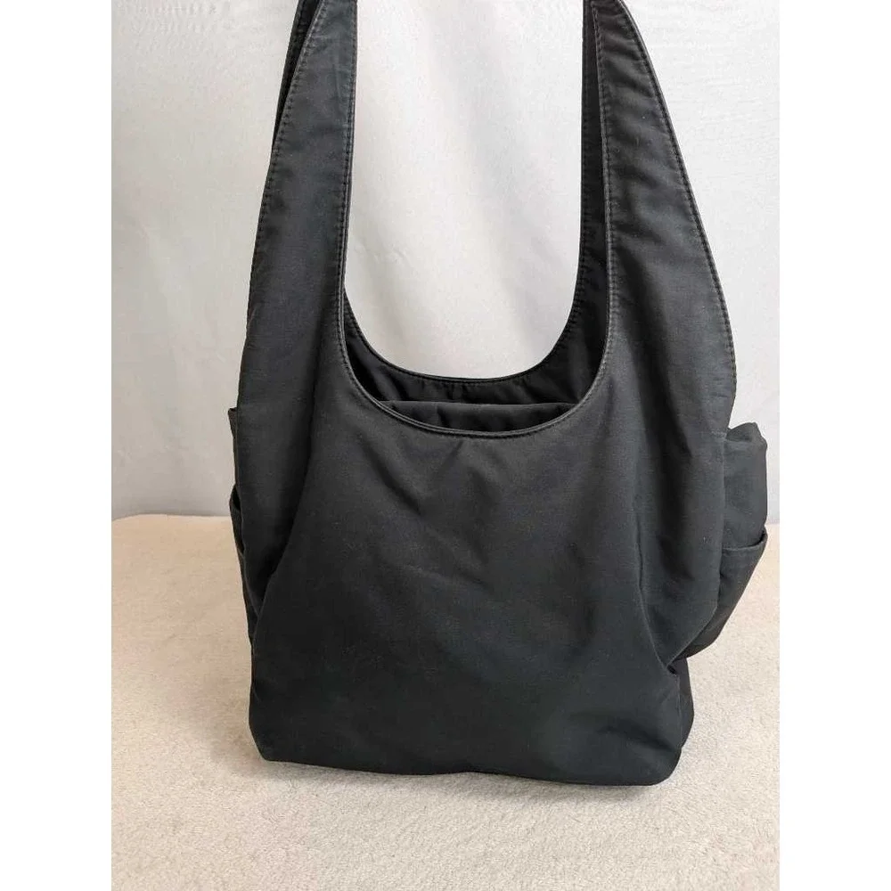 AmeriBag Black Nylon Shoulder Bag Hobo‎ Purse Organizer Multi Pocket